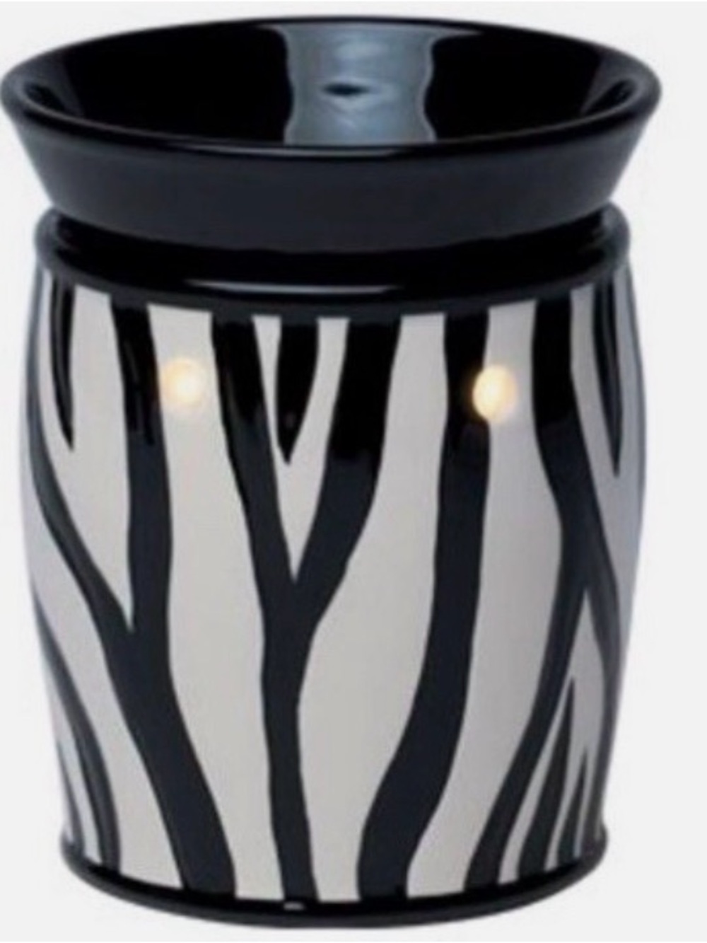 Retired Zebra Print Full size Scentsy Wax Warmer w/5 NWT Bulbs